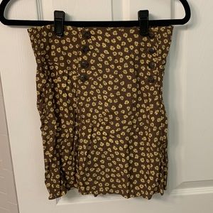 Madewell piped mini skirt in woodcut flowers